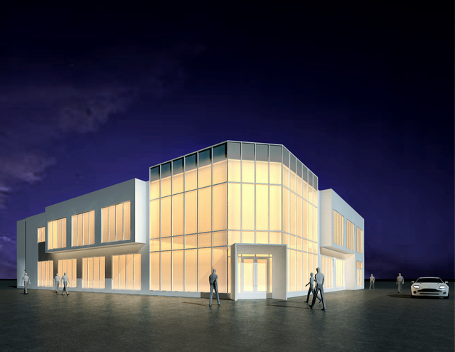 صالة عرض 3D Blue Cournial Steel Building